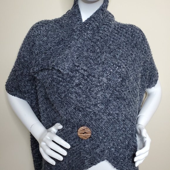LA Class Chunky Knit Gray Soft Shrug Open Dolman Sleeves Cardigan SZ S - Picture 1 of 7